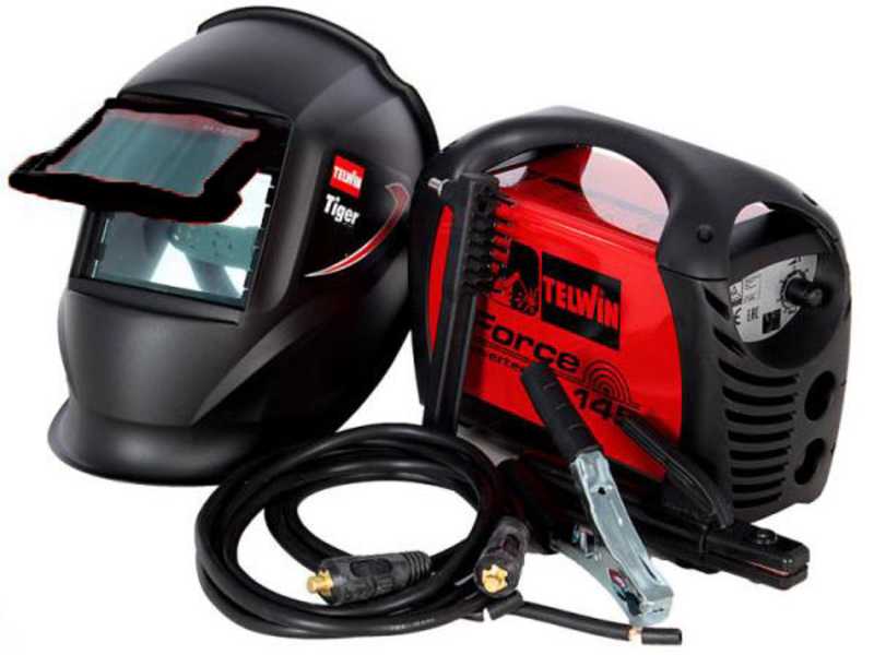 Telwin Force 145 - Soldadora Inverter  (MMA) + M&aacute;scara, corriente continua (DC)