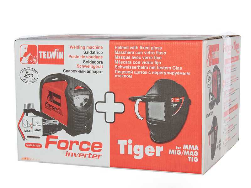Telwin Force 125 - Soldadora Inverter (MMA) + M&aacute;scara, corriente continua (DC)
