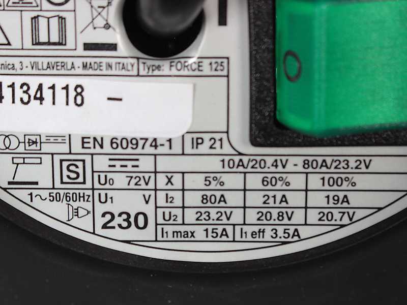 Telwin Force 125 - Soldadora Inverter (MMA) + M&aacute;scara, corriente continua (DC)