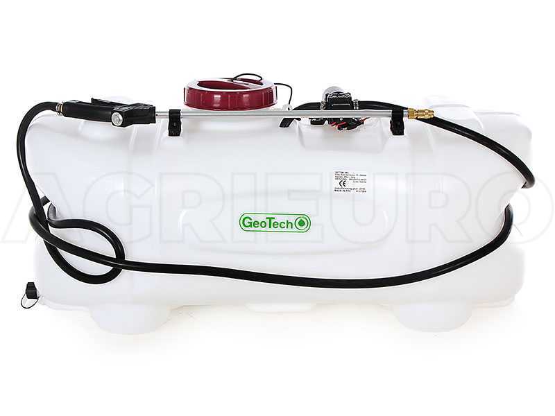 GeoTech CZ100A - Dep&oacute;sito para tratamientos fitosanitarios para tractor cortac&eacute;sped - Bomba 12V - 100L