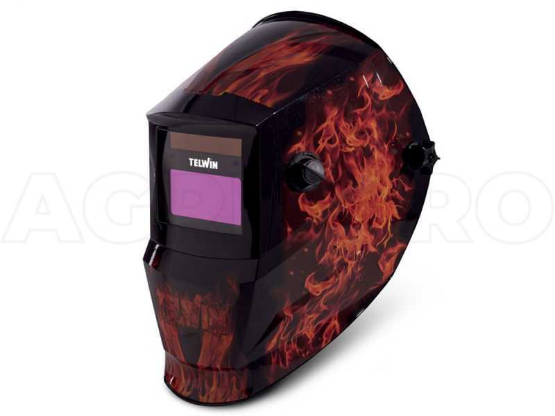 M&aacute;scara profesional autom&aacute;tica de casco para soldadura Telwin Stream Flame - MMA, TIG, MIG