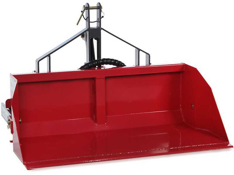 Pala cargadora hidr&aacute;ulica trasera para tractor GeoTech de 120cm, serie media, capacidad 300Kg