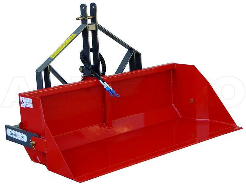 Pala cargadora trasera para tractor GeoTech de 180 cm, serie pesada, capacidad 700 Kg