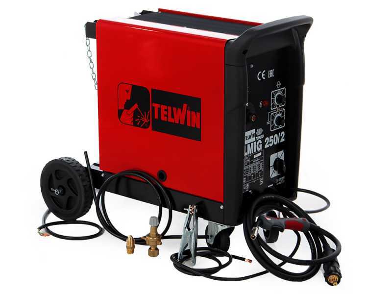 Soldadora de hilo continuo Telwin Telmig 250/2 Turbo - MING-MAG - kit y ruedas - 400V