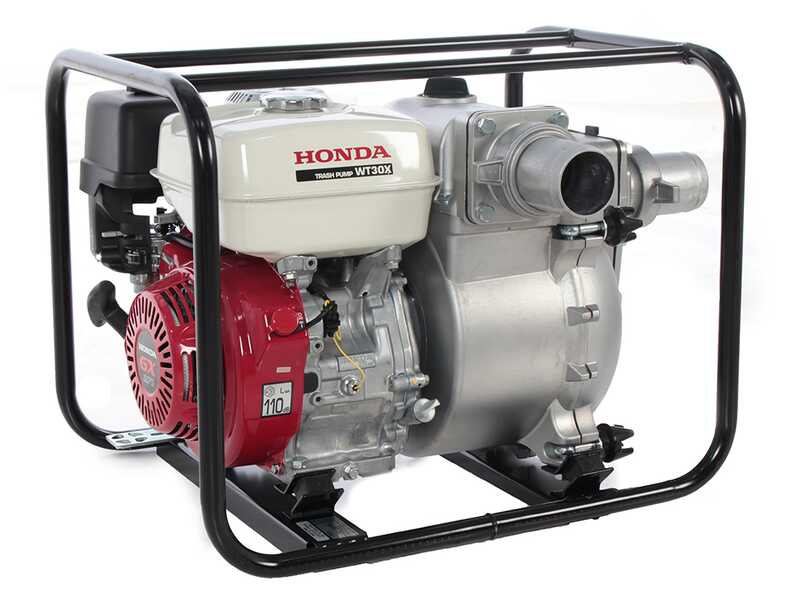 Motobomba de gasolina Honda WT30 para agua sucia con racores de 80 mm