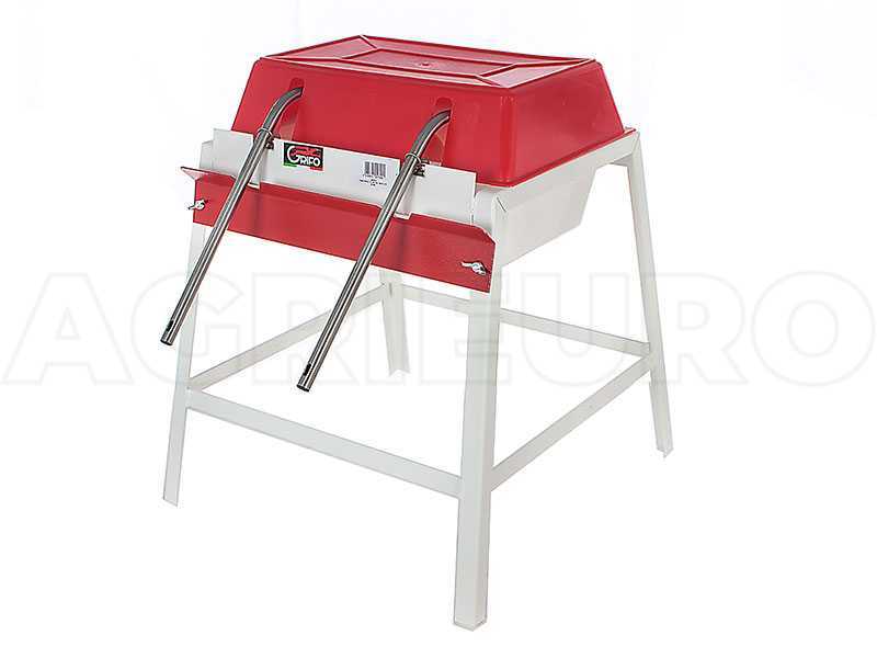 Grifo 2 ca&ntilde;os - Embotelladora manual con boquillas inox, dep&oacute;sito de acero esmaltado