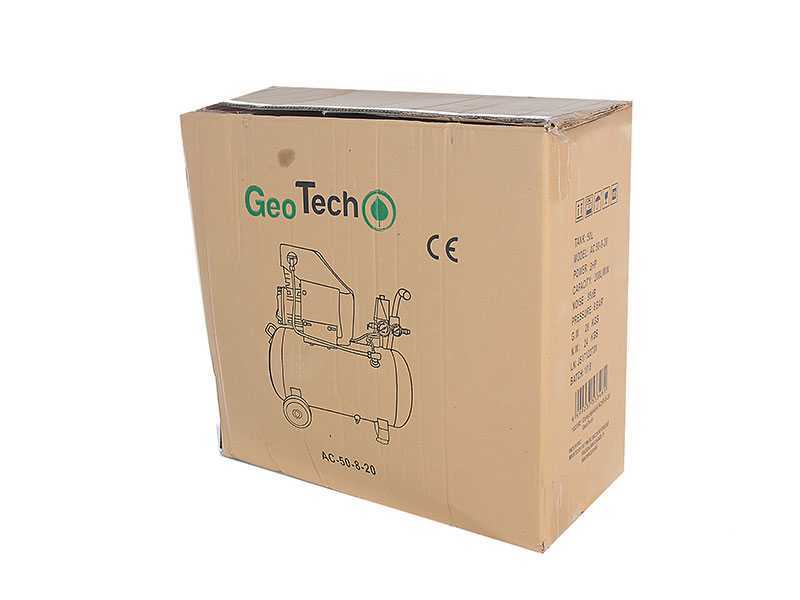 GeoTech AC 50.8.20 - Compresor de aire el&eacute;ctrico 50 l aire comprimido - Motor 2 HP