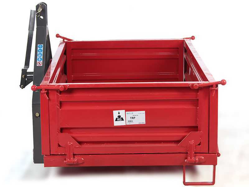 Caj&oacute;n de transporte para tractor GeoTech TRP 180 - basculante - 3 laterales abatibles