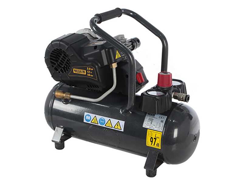 Nuair Fu 227/10/12 - Compresor de aire el&eacute;ctrico port&aacute;til monof&aacute;sico - Motor 2 HP - 12 L