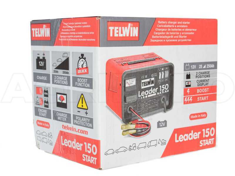 Telwin Leader 150 - Cargador de bater&iacute;a de coche y arrancador - bater&iacute;a WET/START-STOP tensi&oacute;n 12V