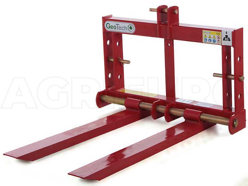 GeoTech D700 - Horquillas portapalets para tractor - Cargador trasero - Capacidad 700 Kg