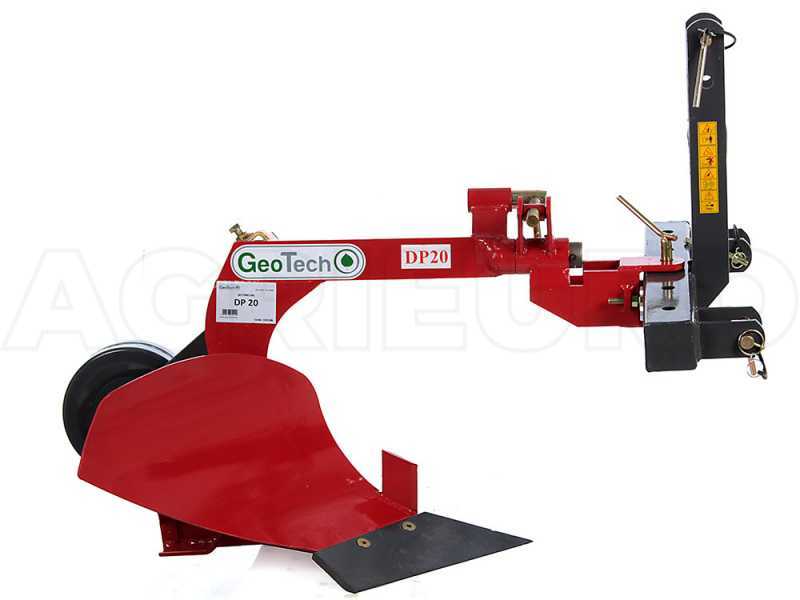 GeoTech DP20 - Arado monosurco para tractor con estructura reforzada - Para tractores con enganche de tres puntos