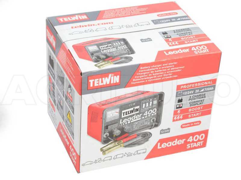 Telwin Leader 400 Start - Cargador de bater&iacute;a de coche y arrancador - bater&iacute;a WET/START-STOP 12/24V