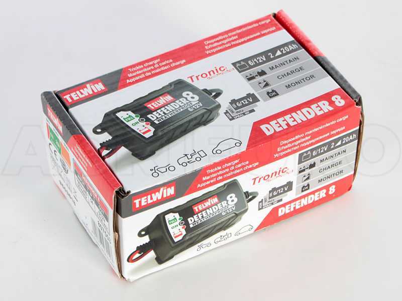 Telwin 807558 Defender 8 6V/12V Cargador de baterías y mantenedor de Carga Inteligente