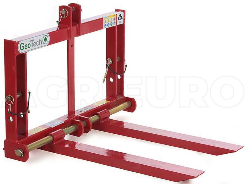 GeoTech D300 - Horquillas portapalets para tractor - Cargador trasero - Capacidad 300 Kg