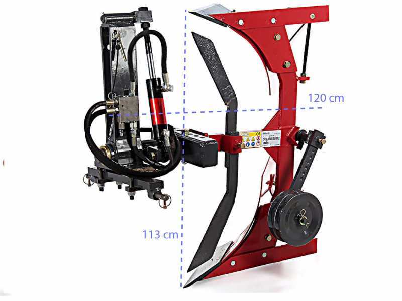 GeoTech DKH - Arado hidr&aacute;ulico arado con vertedera reversible - Para tractores con enganche de tres puntos