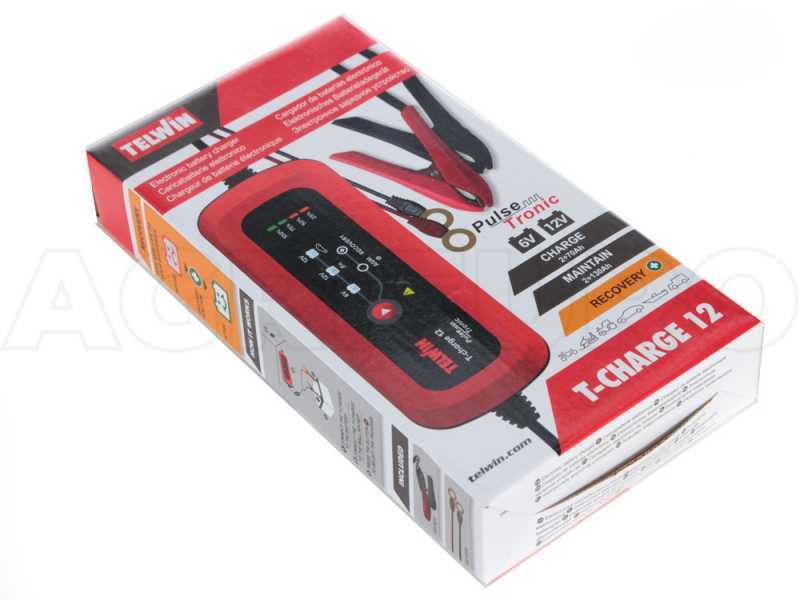 Telwin T-Charge 12 - Cargador de bater&iacute;a y mantenedor - bater&iacute;a de coche y moto 6/12V - bater&iacute;a AGM