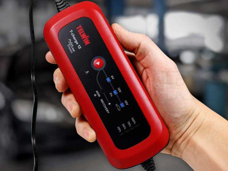 Telwin T-Charge 12 - Cargador de bater&iacute;a y mantenedor - bater&iacute;a de coche y moto 6/12V - bater&iacute;a AGM