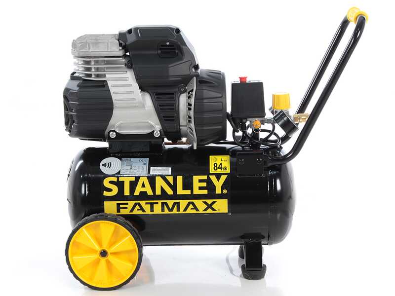 Stanley Sil Air 244/24 - Compresor de aire el&eacute;ctrico monof&aacute;sico silencioso, sin aceite - Motor 1.5 HP - 24 L