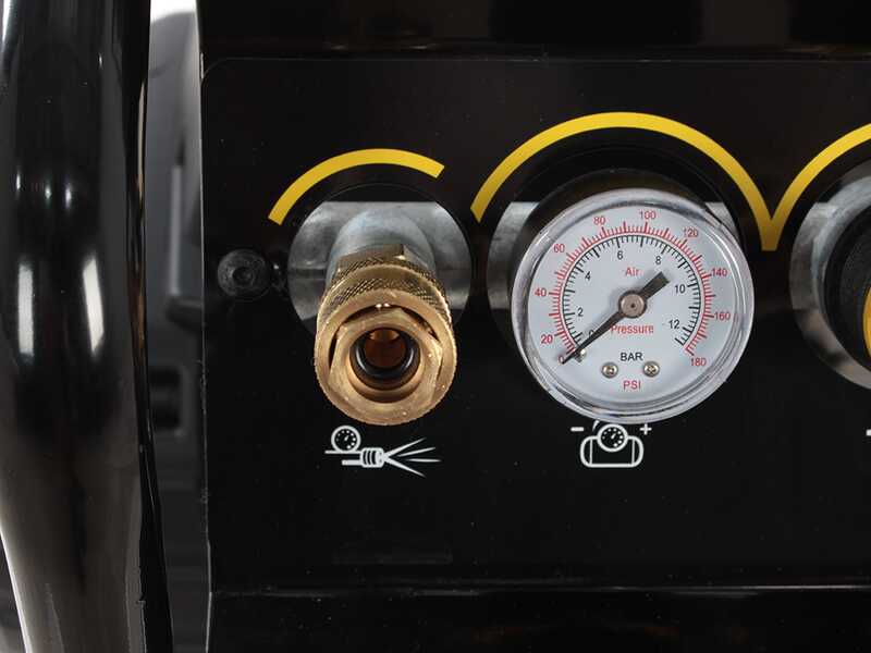 Stanley Sil Air 244/10 PCM - Compresor de aire el&eacute;ctrico vertical monof&aacute;sico silencioso, sin aceite - Motor 1.5 HP - 10 L