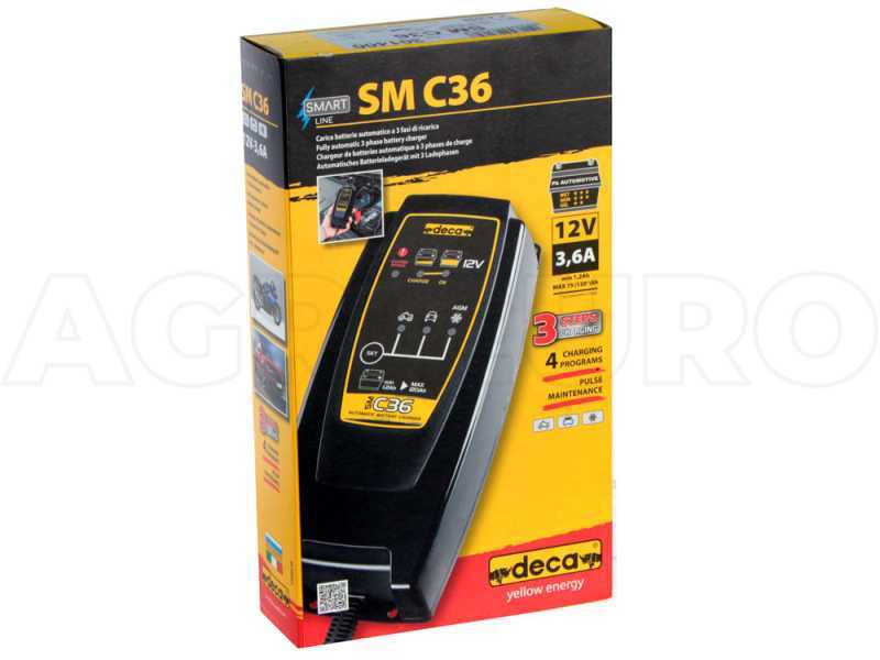 Deca SM C36 - Cargador de bater&iacute;a autom&aacute;tico para coche - 12V - bater&iacute;a de coche y moto hasta 75A