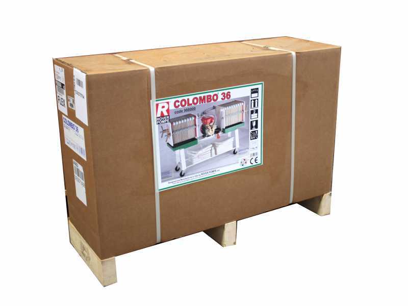 Rover Colombo 36 - Filtrode cartones  para vino con carro - Bomba de bronce