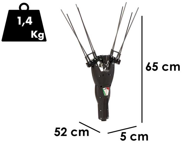 GeoTech BC 1400 Combi - Vareador de aceitunas + Desbrozadora multifunci&oacute;n el&eacute;ctrico