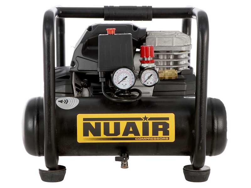 Nuair SIL 244/6 - Compresor de aire el&eacute;ctrico port&aacute;til monof&aacute;sico silencioso, sin aceite - Motor 1.5 HP - 6 L