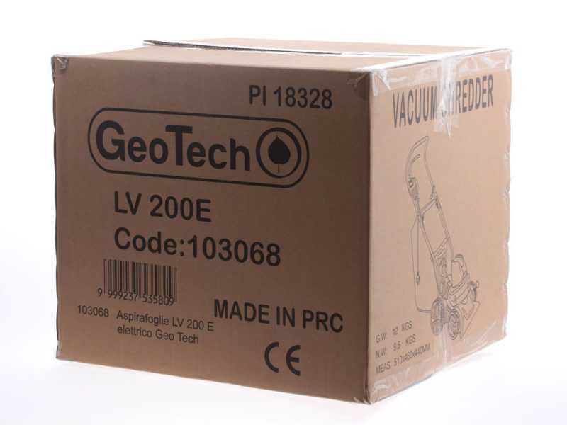 Aspirador de hojas con ruedas GeoTech LV 200 E - motor el&eacute;ctrico 1600 W - recogedor 45 l - soplador