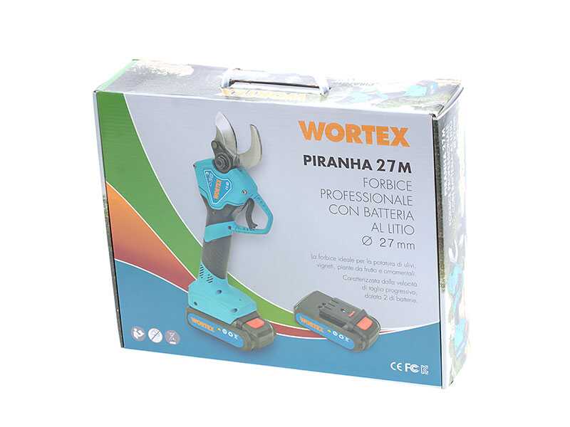Tijera de poda el&eacute;ctrica Wortex Piranha 30-M, bater&iacute;a Li-ion da 2 Ah, &Oslash; max 27mm (No Bater&iacute;a)