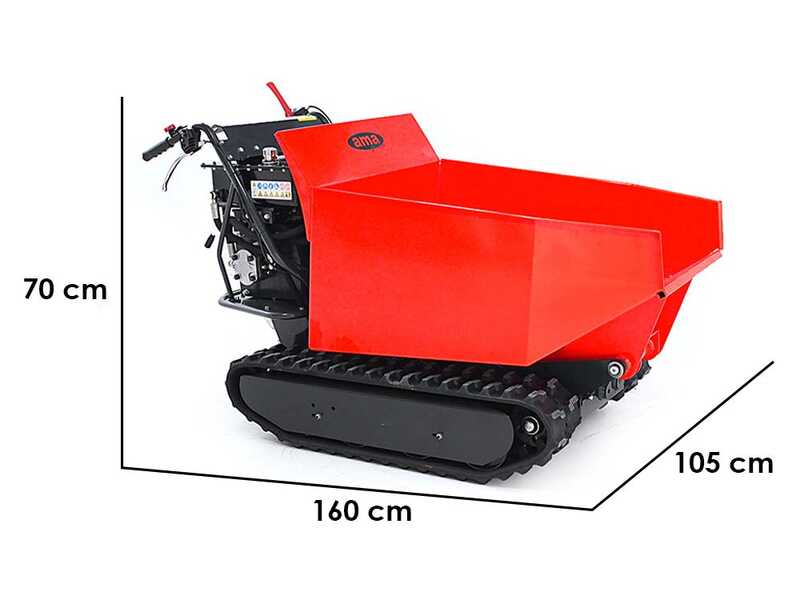 Carretilla con motor de orugas AMA TAG500TD con caja dumper hidr&aacute;ulica,capacidad 500 kg