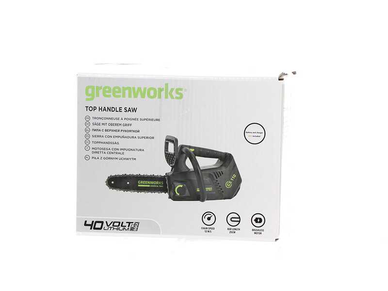 Greenworks GD40TCS - Electrosierra de poda - 40V - BATER&Iacute;A Y CARGADOR NO EST&Aacute;N INCLUIDOS