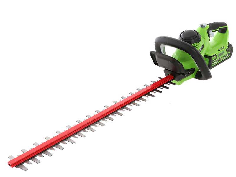 Cortasetos el&eacute;ctrico a bater&iacute;a Greenworks G40HT 40V - cuchilla de 61 cm - Bater&iacute;a 2A 40V