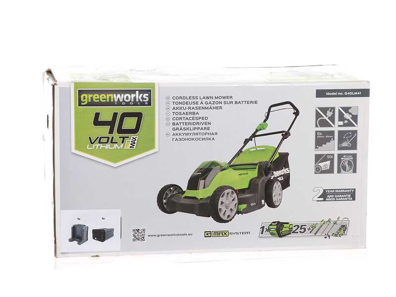 PROMO Cortac&eacute;sped el&eacute;ctrico de bater&iacute;a Greenworks G40LM41 40V - cm 41 - Bater&iacute;a 4 Ah