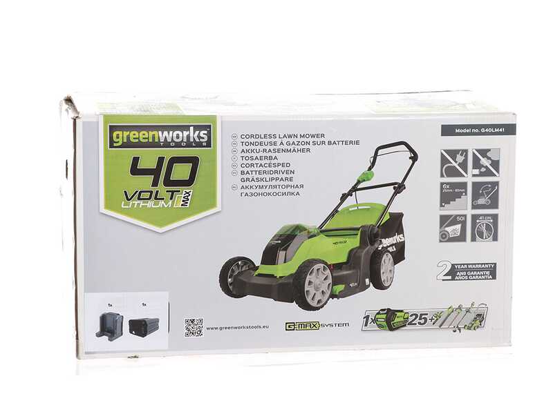 Cortac&eacute;sped el&eacute;ctrico de bater&iacute;a Greenworks G40LM41 40V - 41 cm - SIN BATER&Iacute;A NI CARGADOR