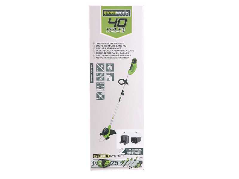 Greenworks G40LT - CCortabordes de bater&iacute;a - BATER&Iacute;A Y CARGADOR NO EST&Aacute;N INCLUIDOS