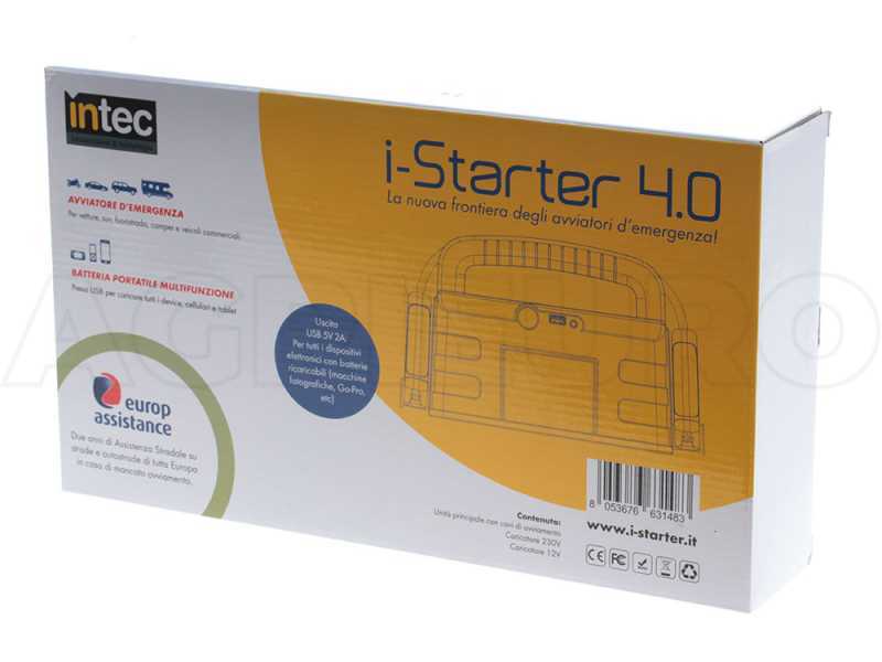 Intec i-Starter 4.0 -Arrancador de emergencia y cargador - alimentador 12 V2 V