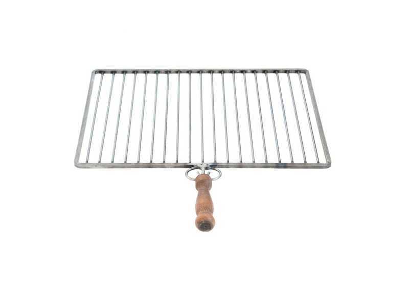 Parrilla de hierro forjado -  Hierro Natural -  Mangos de madera anti-quemaduras