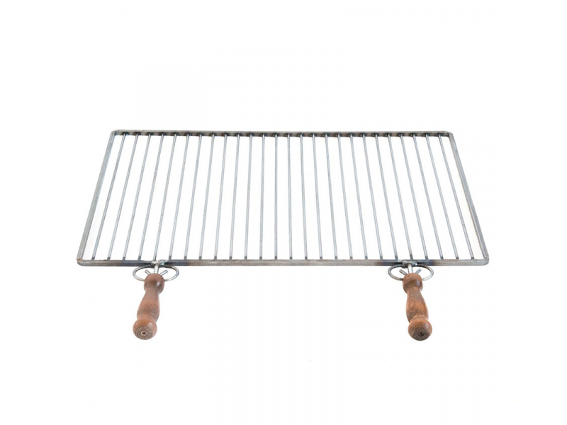 Parrilla de hierro forjado -  Hierro Natural -  Mangos de madera anti-quemaduras
