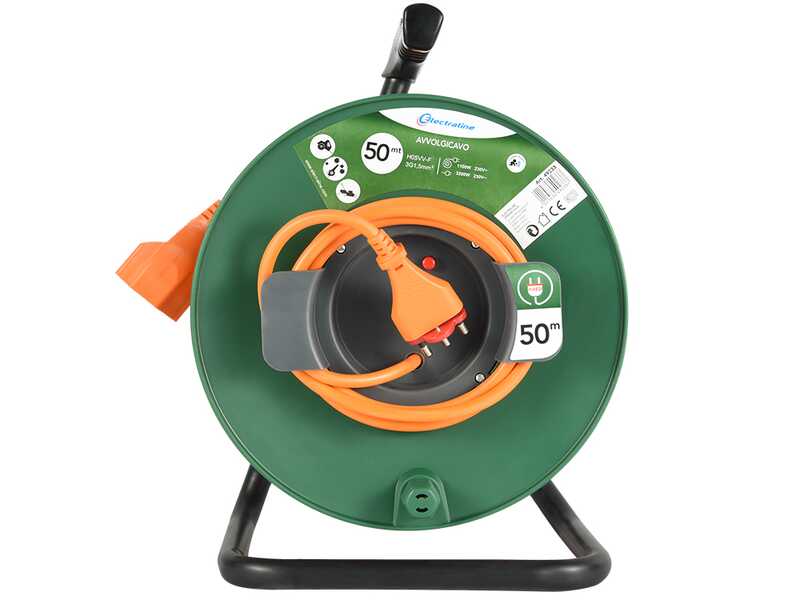 Electraline Enrollacable - 50m - Enchufe universal - 3 cables de 1,5 mm&sup2; (con descarga a tierra)