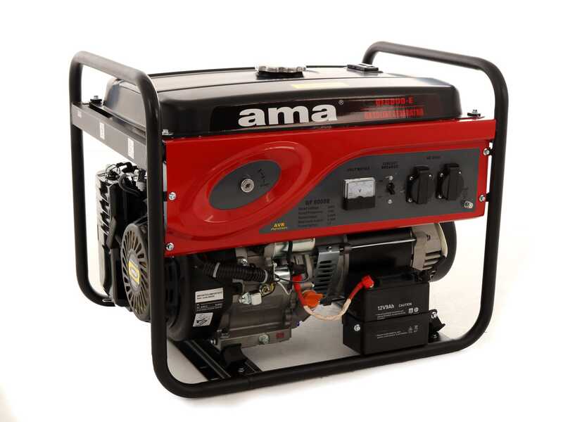 AMA QF6000E - Generador de corriente con arranque el&eacute;ctrico y AVR 6.5 KW - Continua 6 Kw Monof&aacute;sica