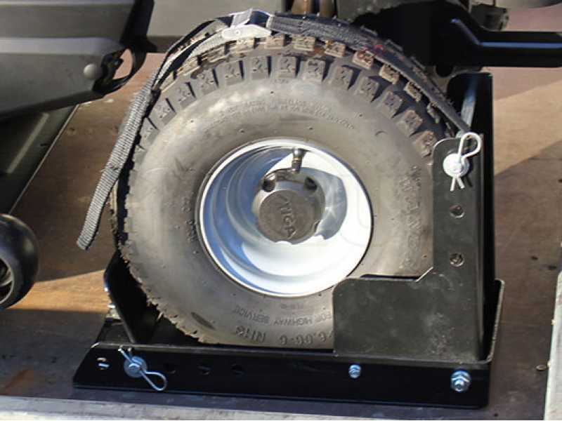 Bloqueador de ruedas regulable - diametro de ruedas hasta 460 mm - para todos los tractores cortac&eacute;sped de jard&iacute;n