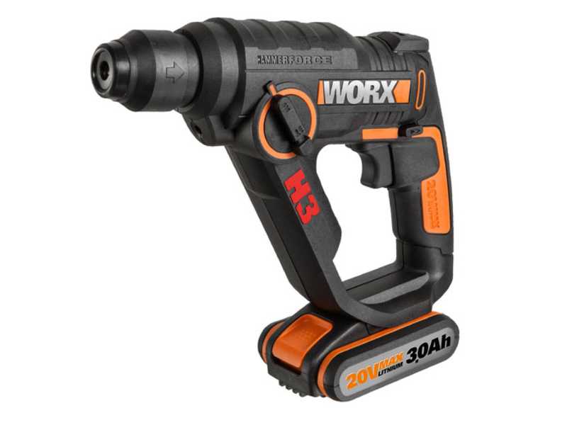 Taladro, Atornillador, Martillo Neum&aacute;tico 20V Worx WX390.9 - producto 3 en1- M&Aacute;QUINA SOLA - SIN BATER&Iacute;A NI CARGADOR