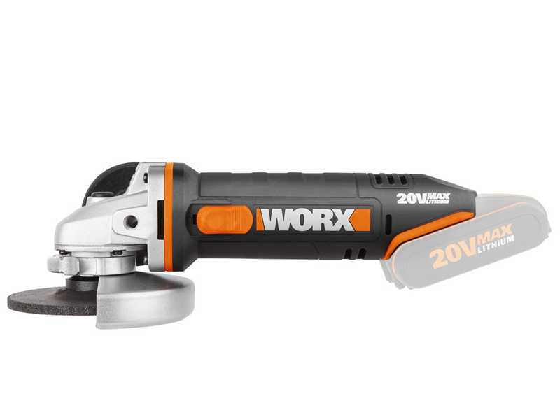 Esmeril angular de bater&iacute;a Worx WX800.9 - M&Aacute;QUINA SOLA - SIN BATER&Iacute;A NI CARGADOR