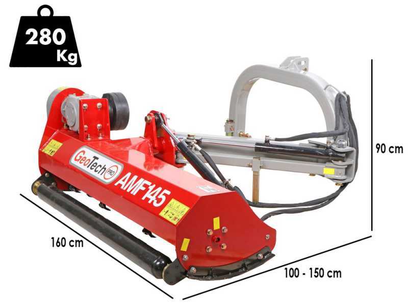 GeoTech Pro AMF145 - Trituradora lateral para tractor con brazo - Serie ligera