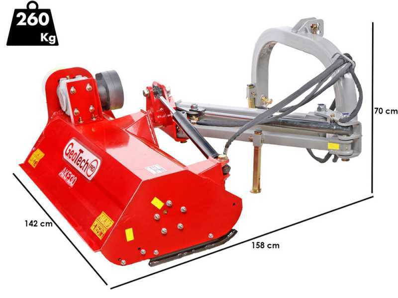 GeoTech Pro AKF130 - Trituradora lateral para tractor con brazo - Serie ligera