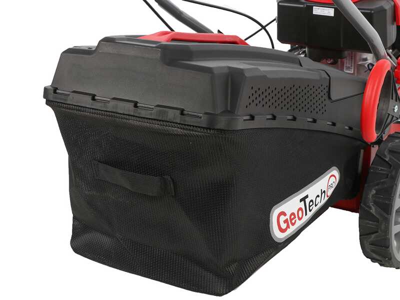 Cortac&eacute;sped autopropulsado de gasolina GeoTech Pro S46-140BG - 2en1: recogida + salida trasera