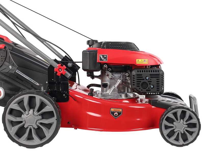 Cortac&eacute;sped autopropulsado de gasolina GeoTech Pro S46-140BG - 2en1: recogida + salida trasera