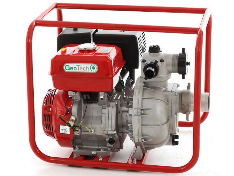 Motobomba de gasolina GeoTech LHP80 racores de 80 mm, 3 pulgadas, autocebante - 13 Hp