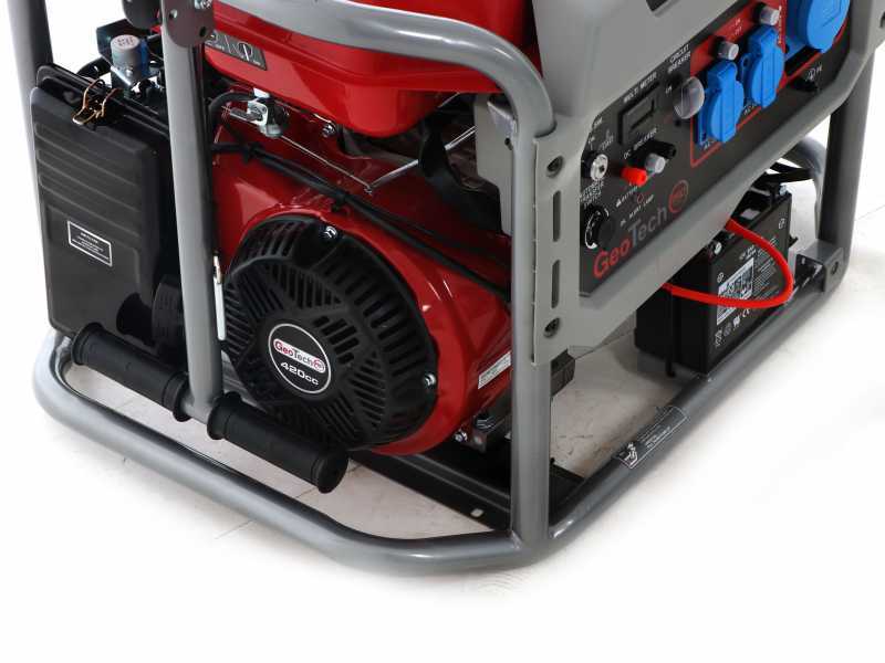 GeoTech PRO GGP 6500 ESA - Generador de corriente con ruedas y AVR arranque el&eacute;ctrico 5.4 kW - Continua 5 kW Monof&aacute;sica